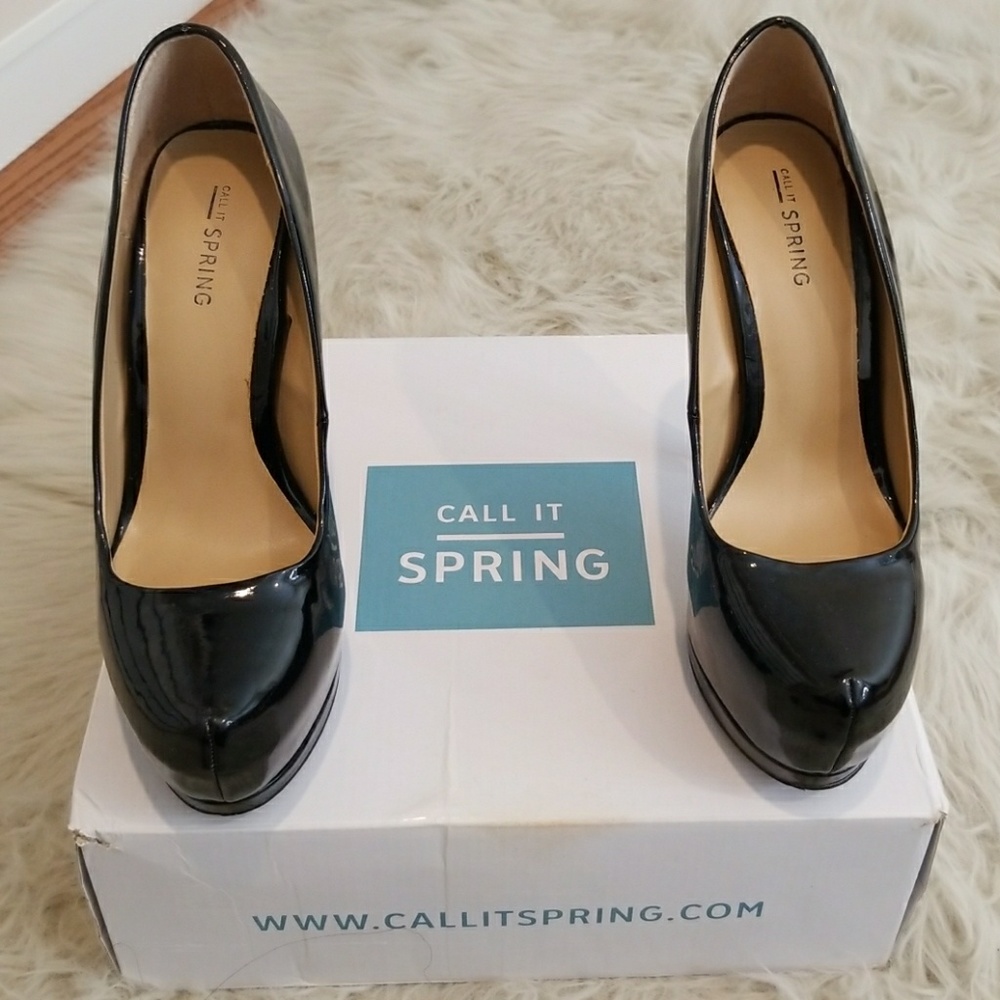 Glossy Black Heels