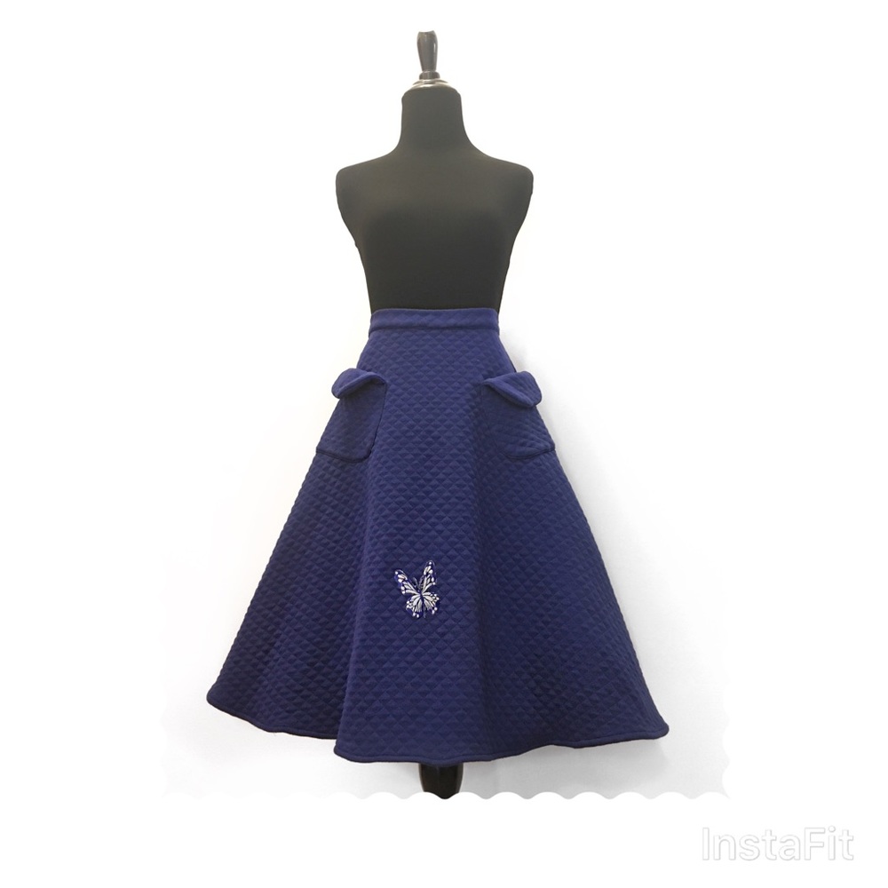 Vintage Inspired Quilted Butterfly Circle Skirt