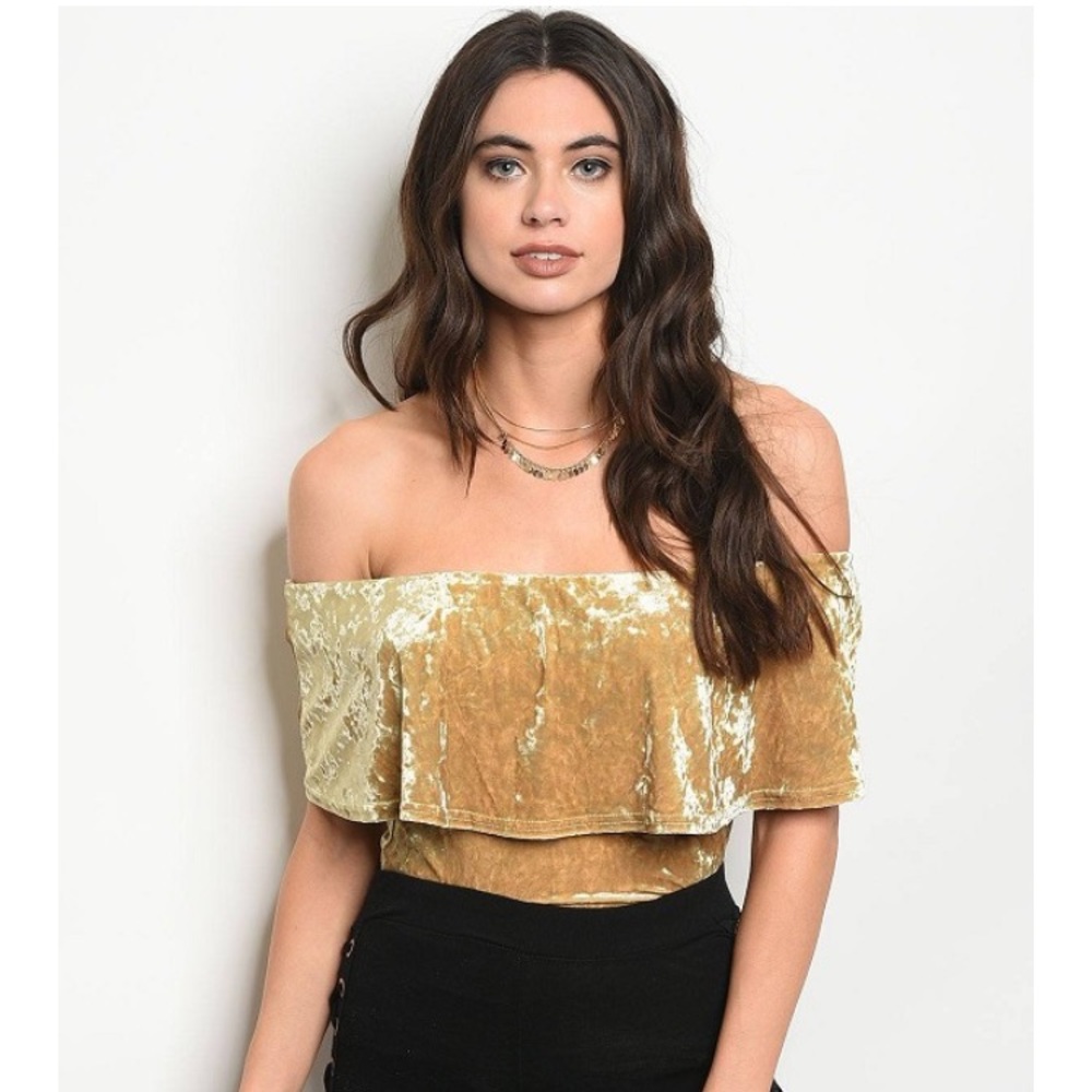 CRUSHED VELVET BODYSUIT
