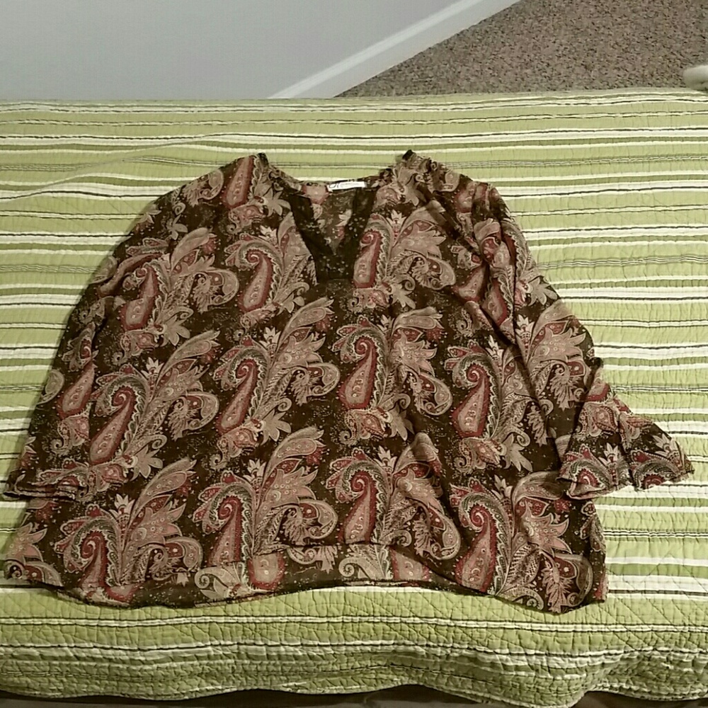 Fall colored paisley top