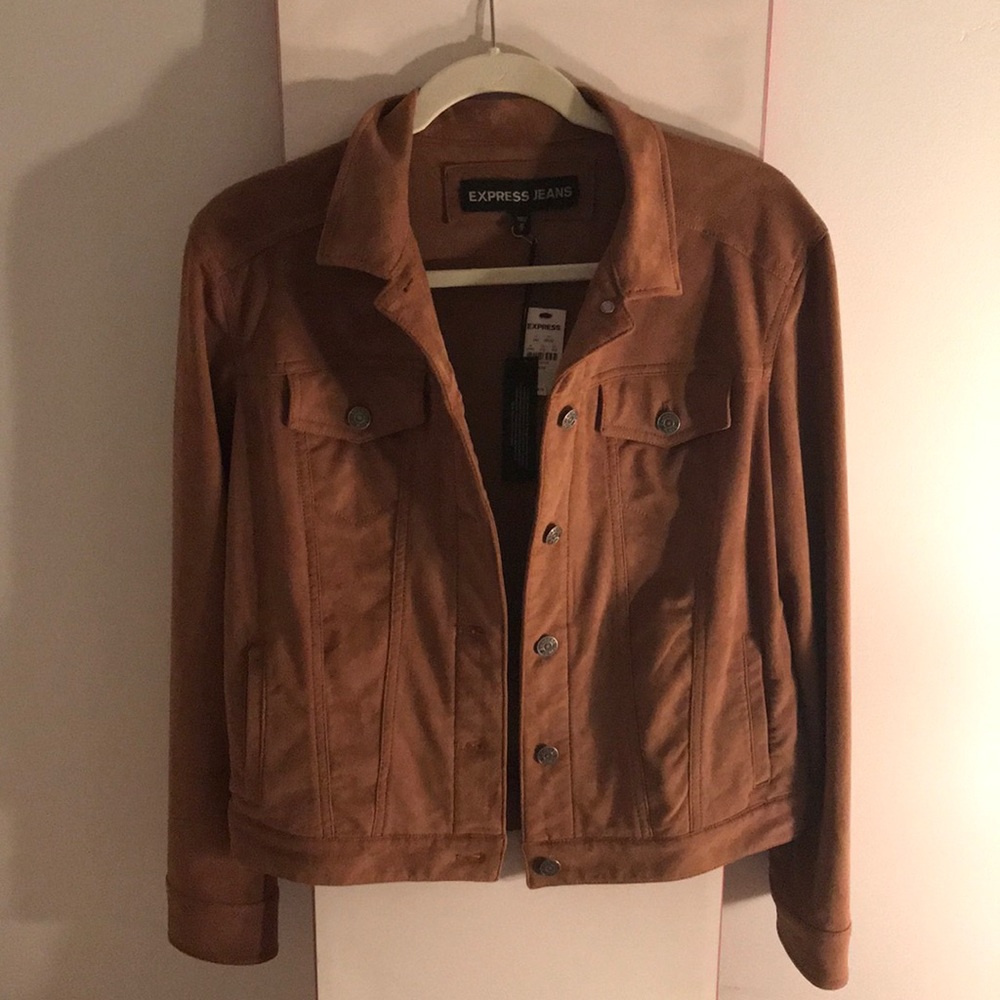 BRAND NEW Express Brown Faux Suede Jacket