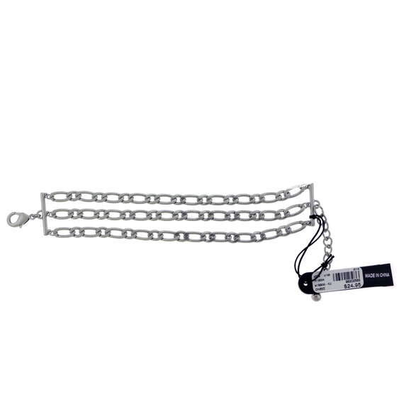 NWT Matt Silver 3 strand Bracelet LBB16 - Picture 5 of 5