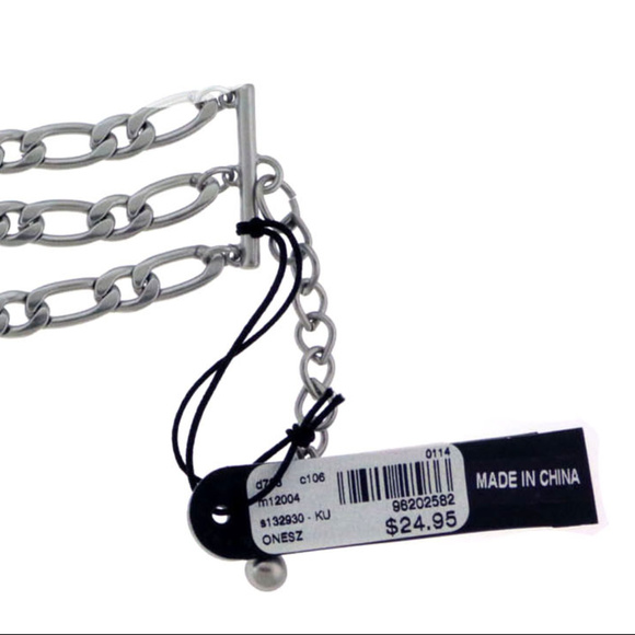 NWT Matt Silver 3 strand Bracelet LBB16 - Picture 2 of 5