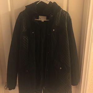 XXL BLK Zipper & button jacket