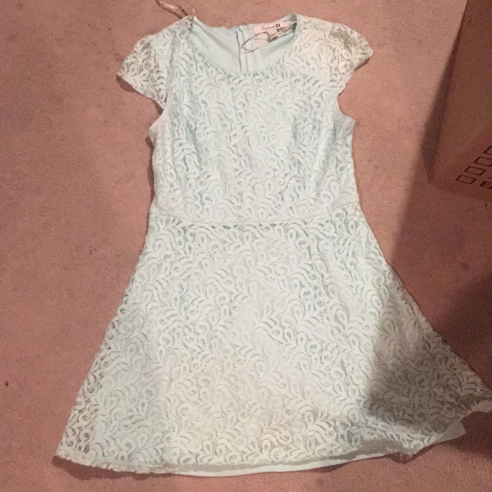 Lace Mint Skater Dress