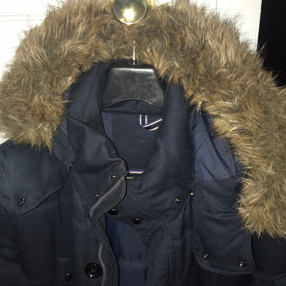New Tommy Hilfiger Navy Parka Coat - Picture 2 of 8