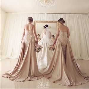 Janique embroider straight neck a line gown w1691