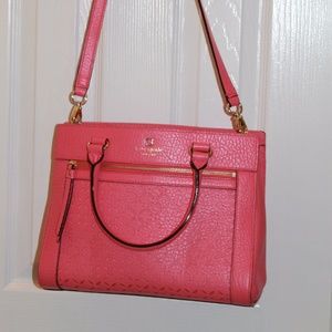Kate Spade Pink Perforated Handbag Leather