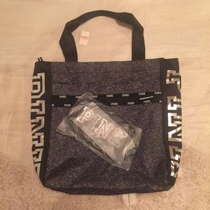 Victoria's Secret pink tote and pouch set