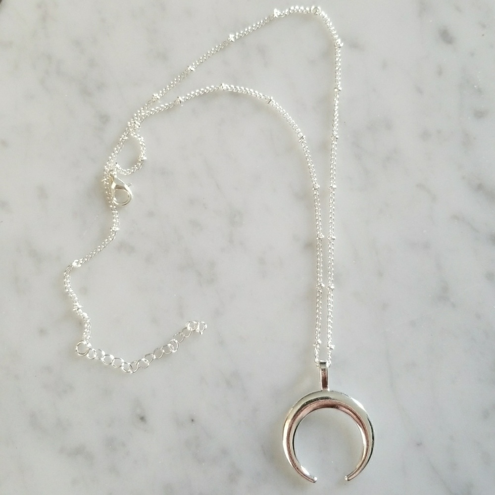 Double Horn Bohemian Crescent Necklace - Picture 5 of 8