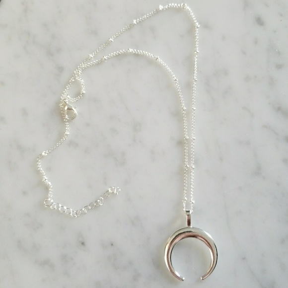 Double Horn Bohemian Crescent Necklace - Picture 5 of 8