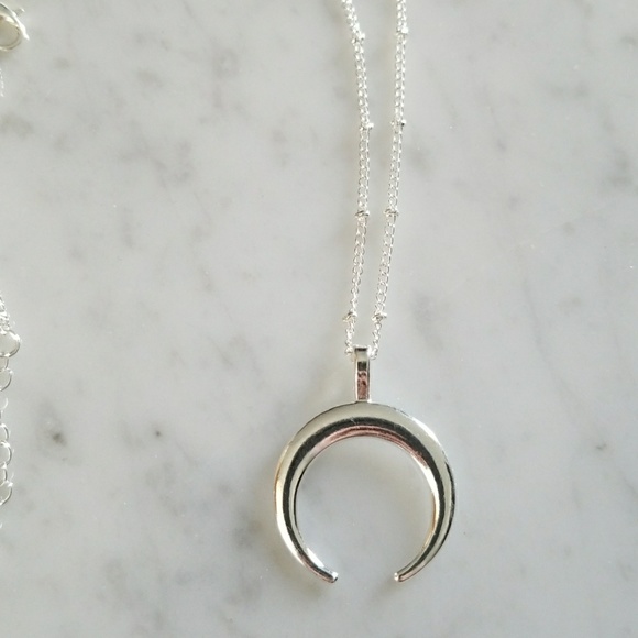 Double Horn Bohemian Crescent Necklace - Picture 6 of 8