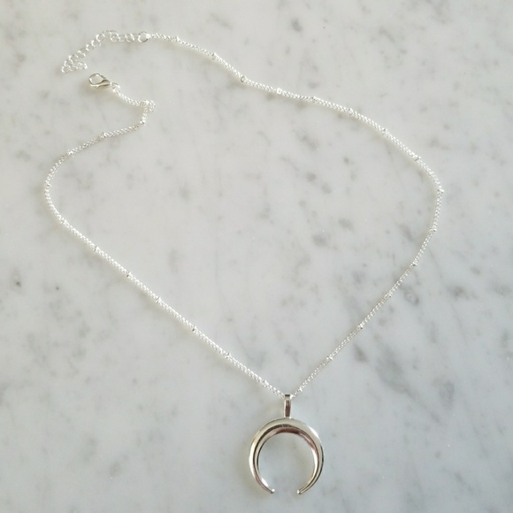 Double Horn Bohemian Crescent Necklace - Picture 7 of 8