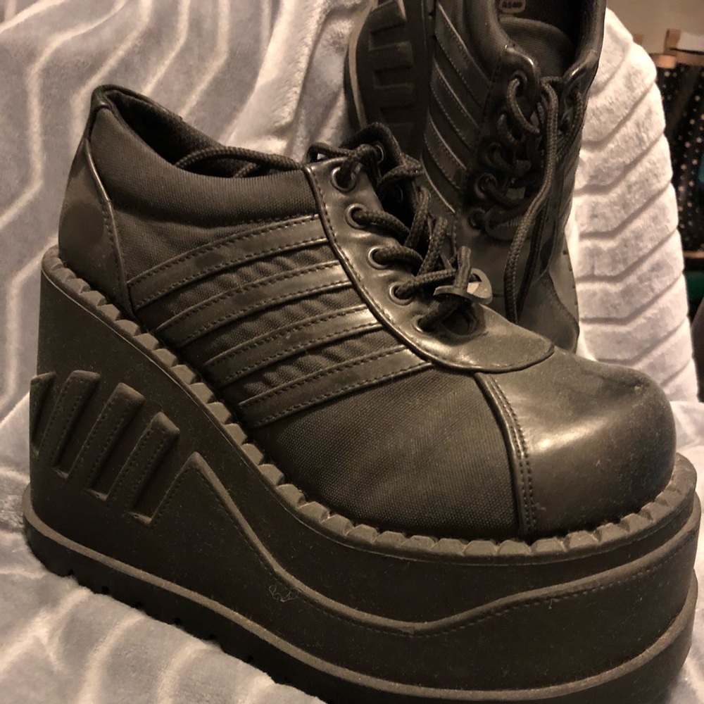 Platform punk/moto/combat style shoes