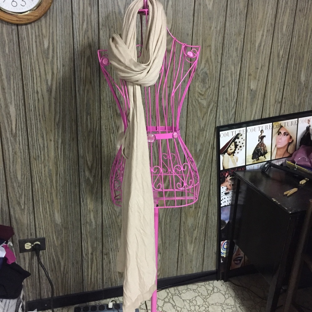 Beige versatile long scarf/ shawl