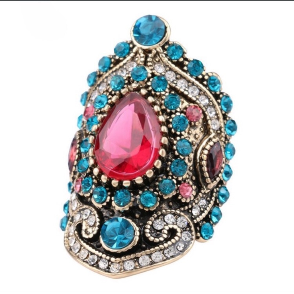 🆕 BOHO Colorful Crystal Rhinestones Ring - Picture 7 of 7