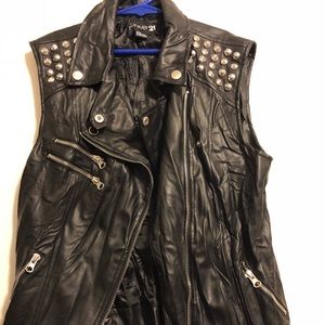Studded leather vest