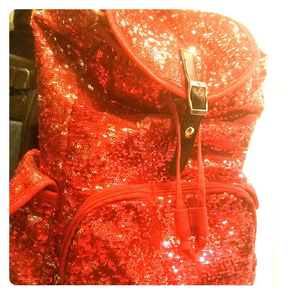 RED sequins bag pack