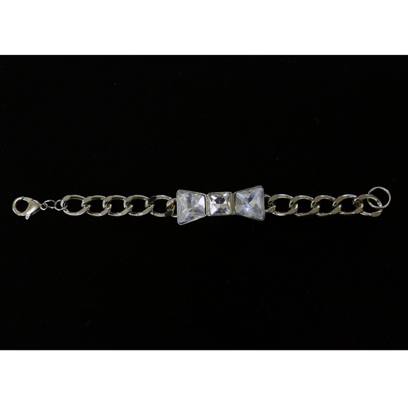 NWOT Silver chain bracelet with crystal LBB17nc - Picture 2 of 5