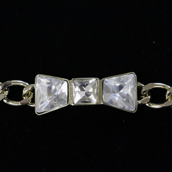 NWOT Silver chain bracelet with crystal LBB17nc - Picture 3 of 5