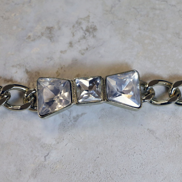 NWOT Silver chain bracelet with crystal LBB17nc - Picture 4 of 5