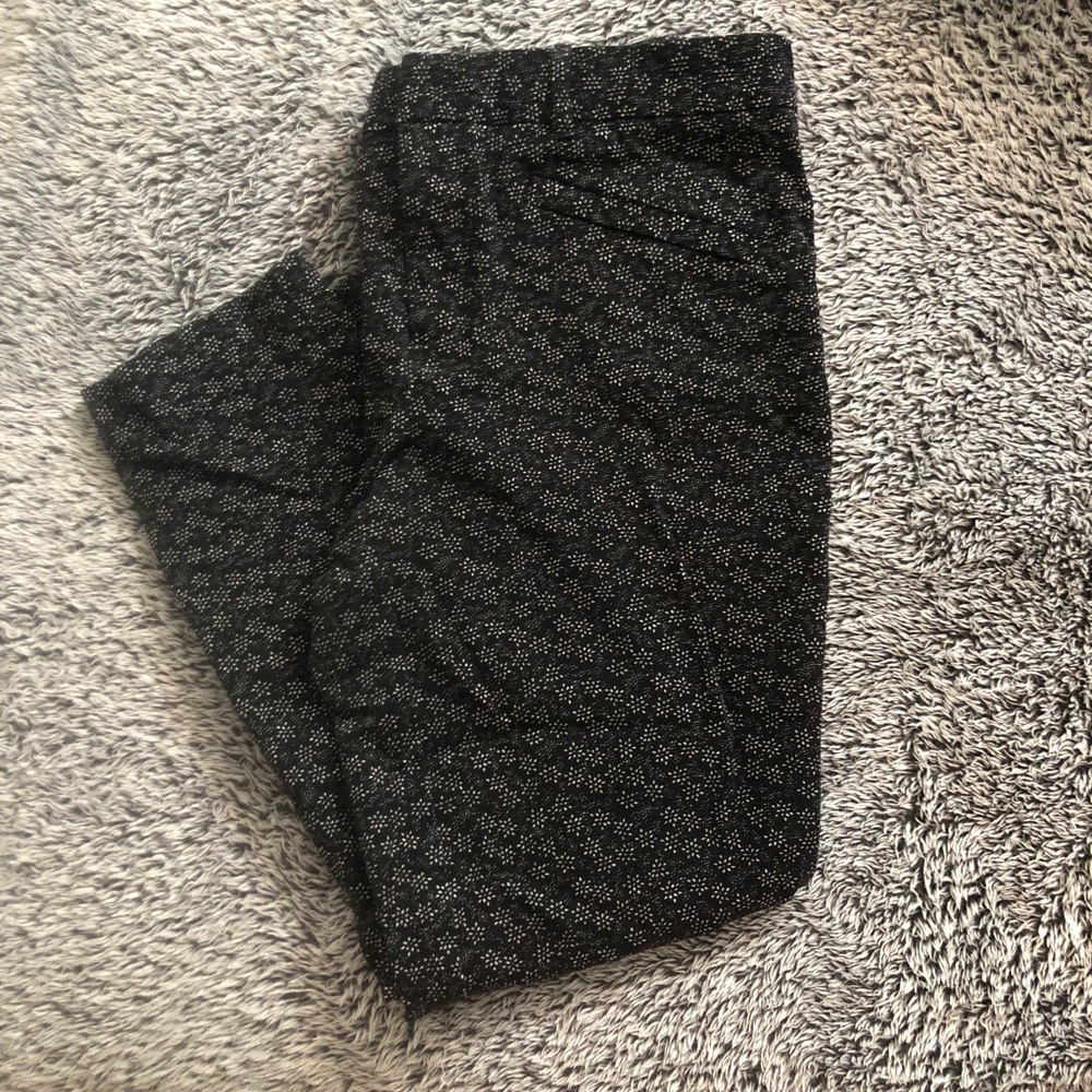 GAP Black Skinny Pants with White Snow Print