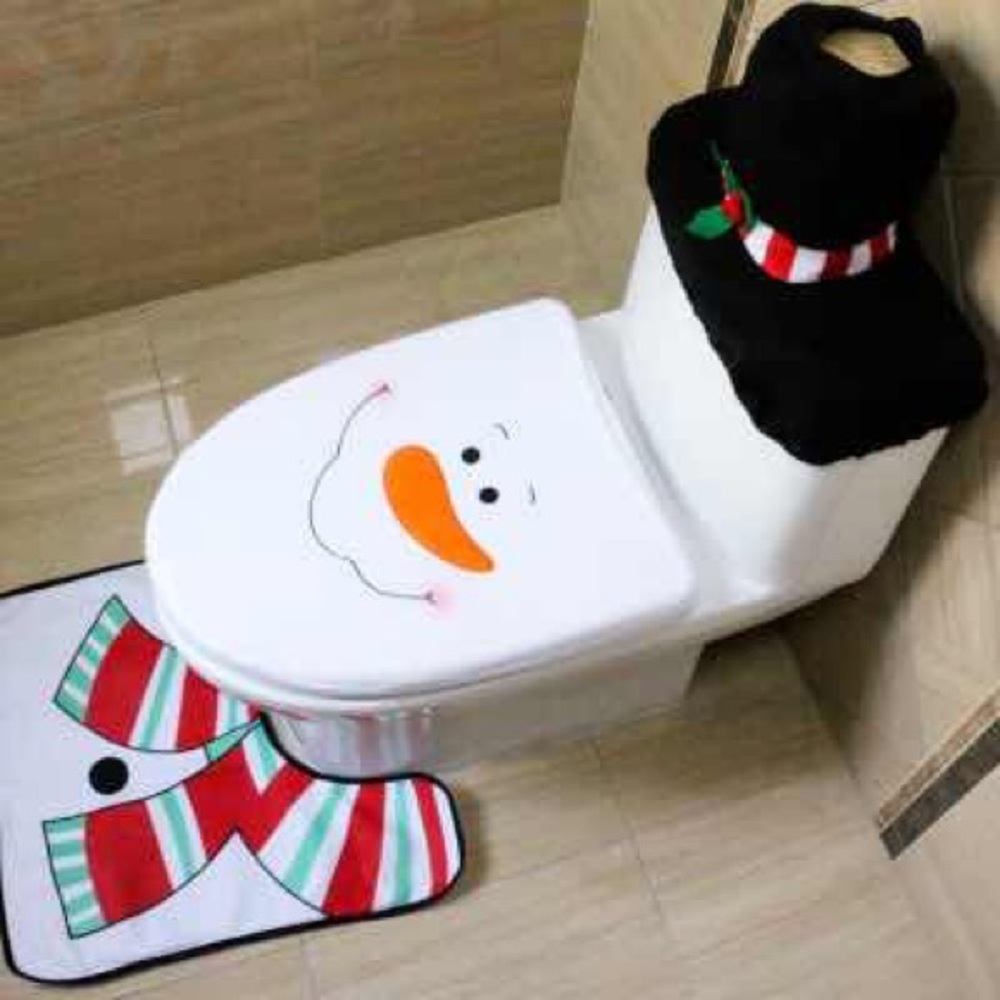 New 3pcs snowman toilet cover Sets