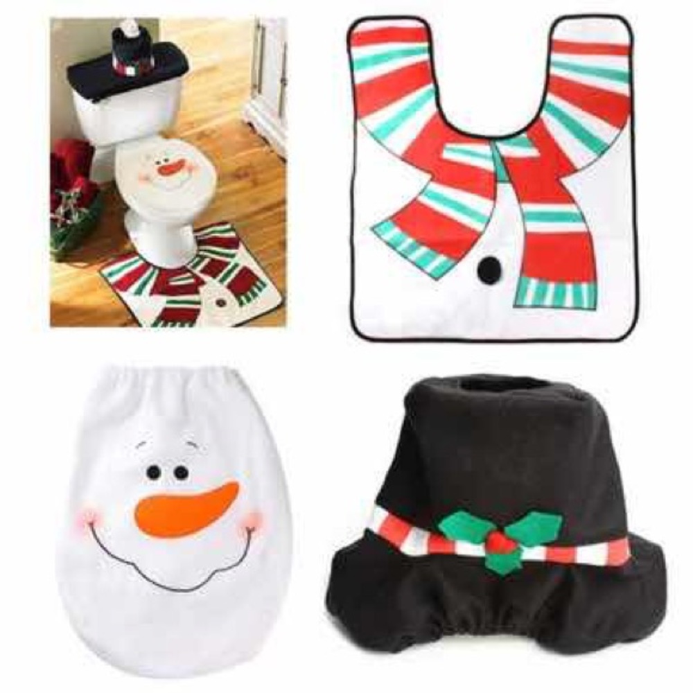 New 3pcs snowman toilet cover Sets - Picture 2 of 4