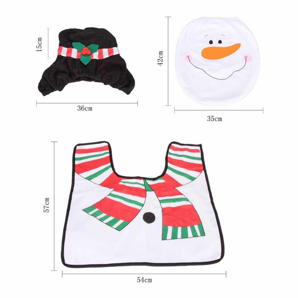 New 3pcs snowman toilet cover Sets - Picture 3 of 4