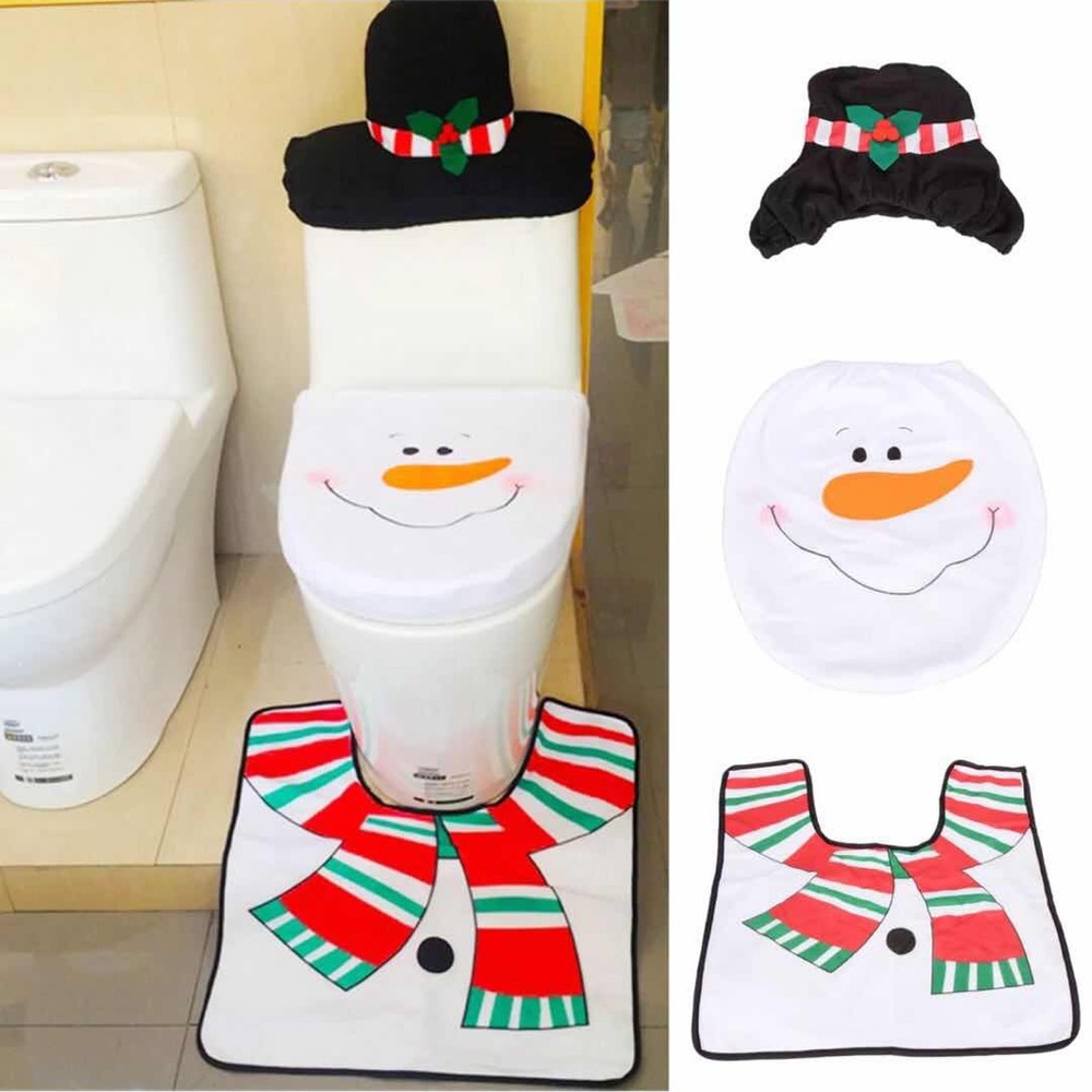New 3pcs snowman toilet cover Sets - Picture 4 of 4
