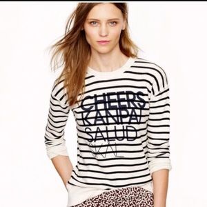 J Crew Striped Cheers Sweater