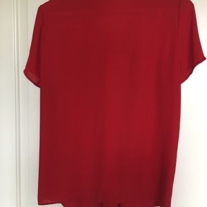 RW & Co Tops - RW&Co red blouse with buttons and bow details Lg RW & Co Tops - RW&Co red blouse with buttons and bow details Lg