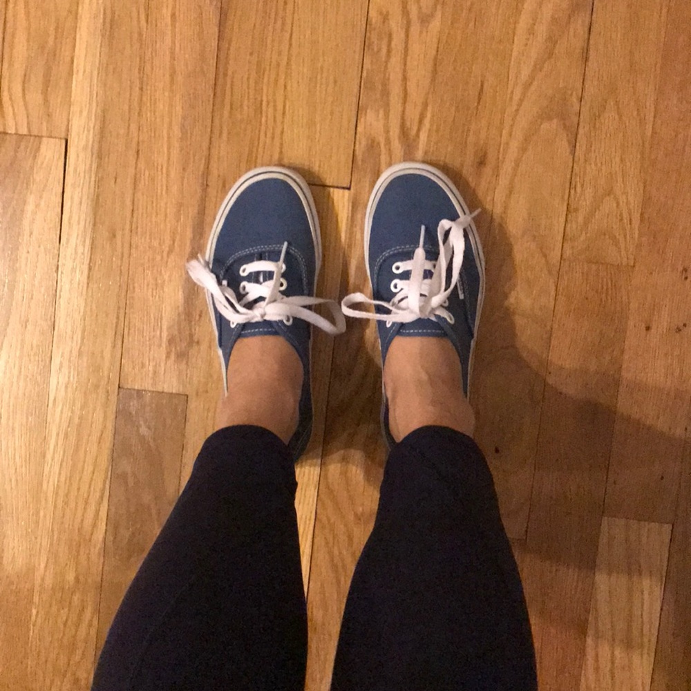 Vans lace up blue sneakers