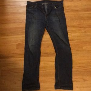 36/34 Levi Strauss 513 Slim Straight Blue Jeans