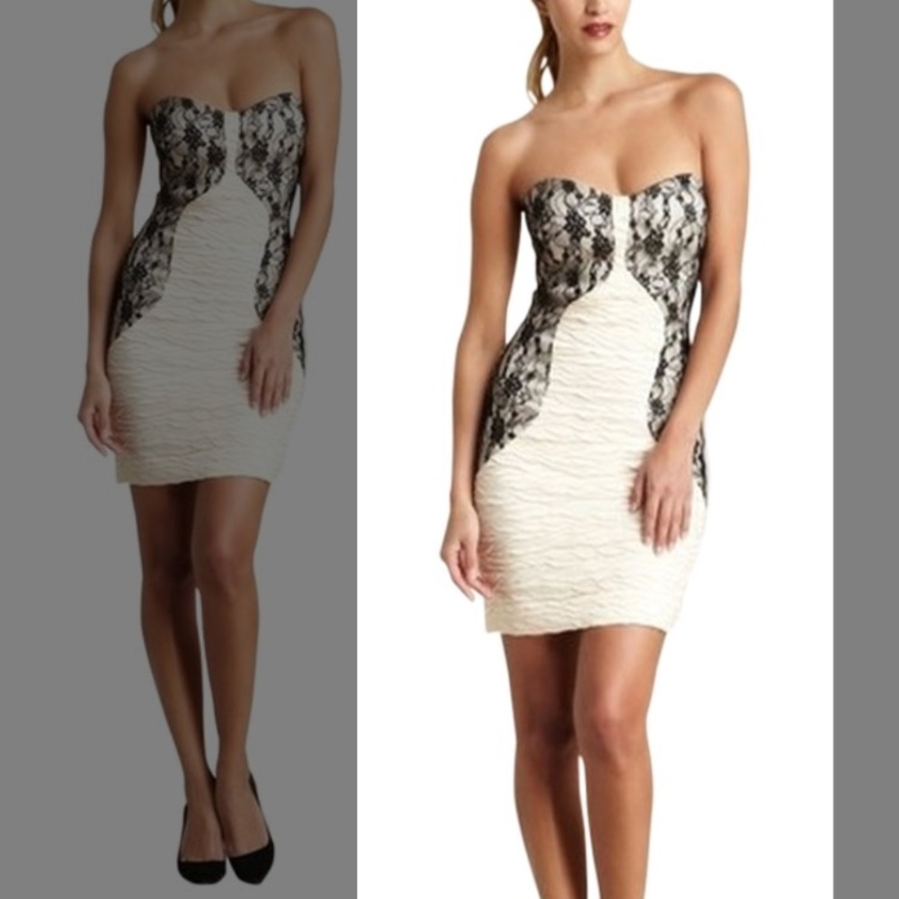 Romeo & Juliet Couture strapless lace trim M dress