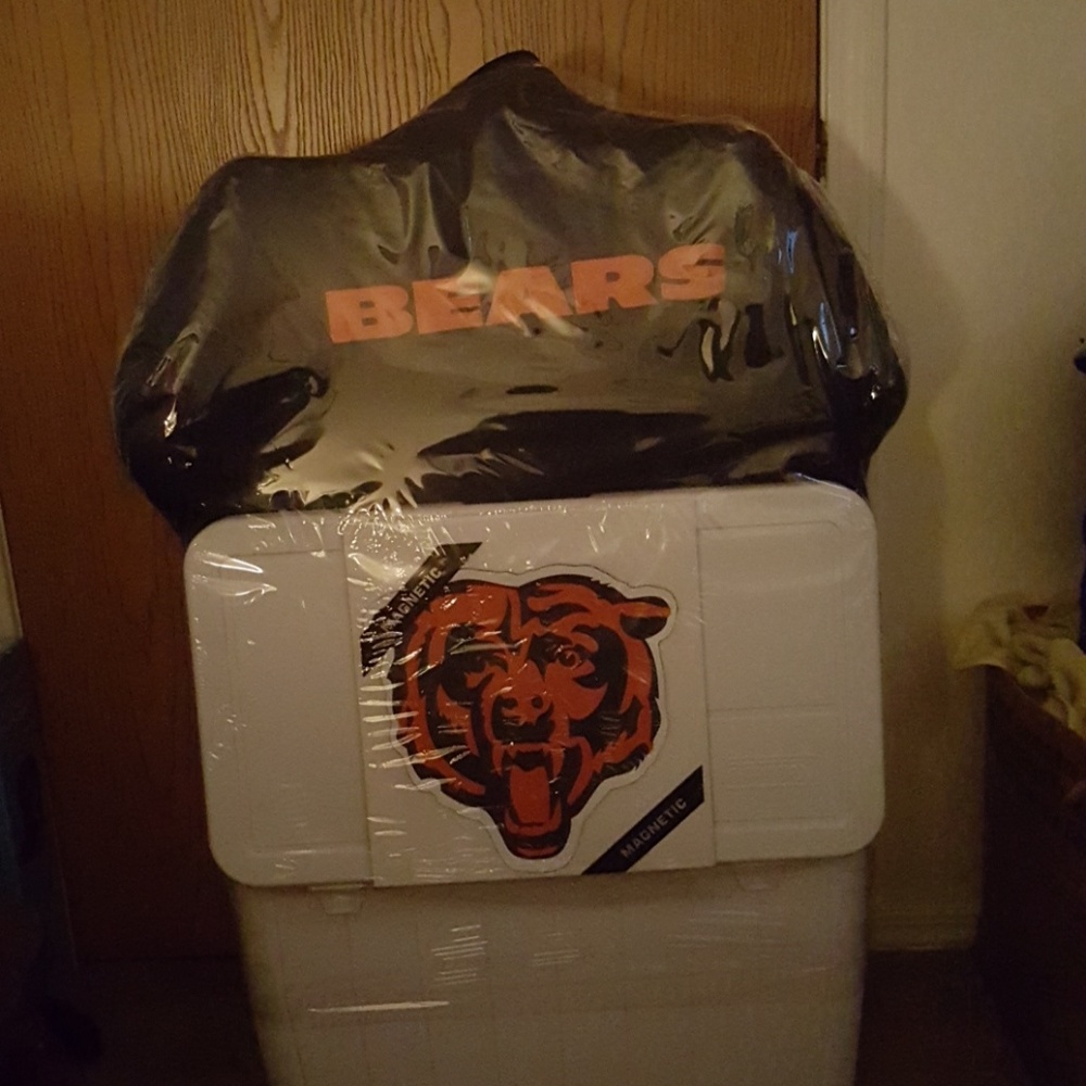 Bears memorabilia collectibles with cooler jacket