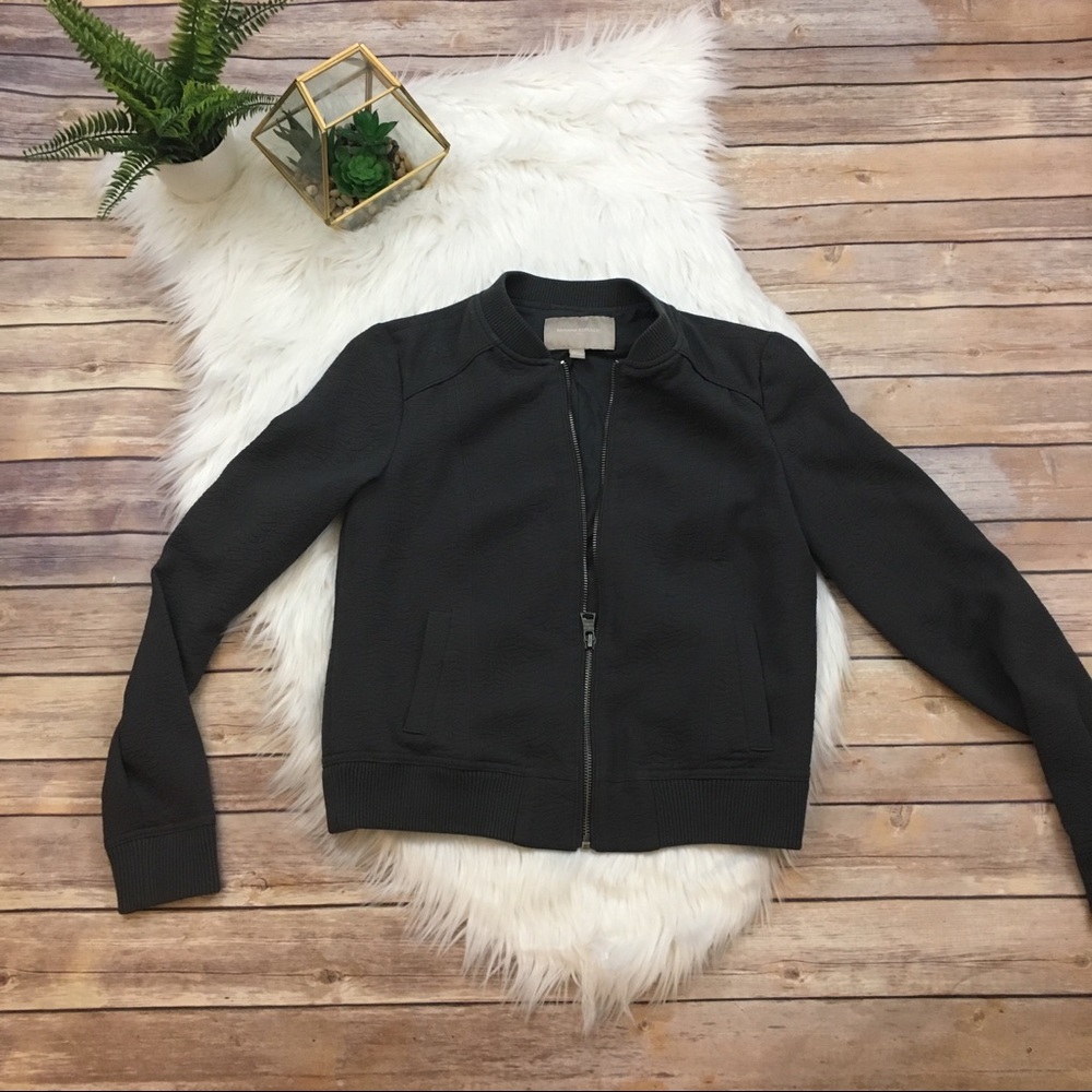 {Banana Republic} Gray textured Bomber Jacket