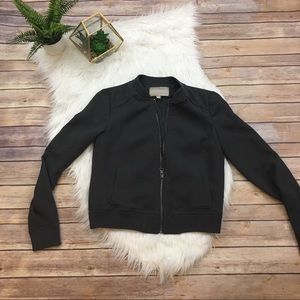 {Banana Republic} Gray textured Bomber Jacket