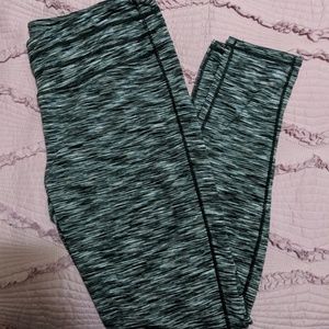 Grey black space dye active leggings