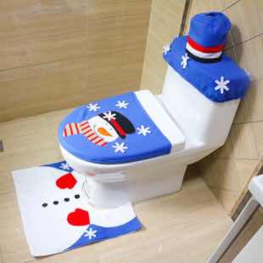 New 3pcs snowman Toilet cover Sets