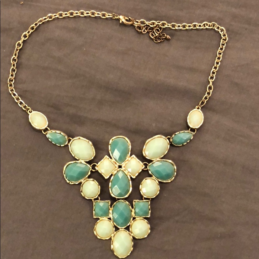 Mint green statement necklace