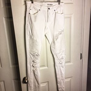 H&M men’s skinny motto distressed Jeans