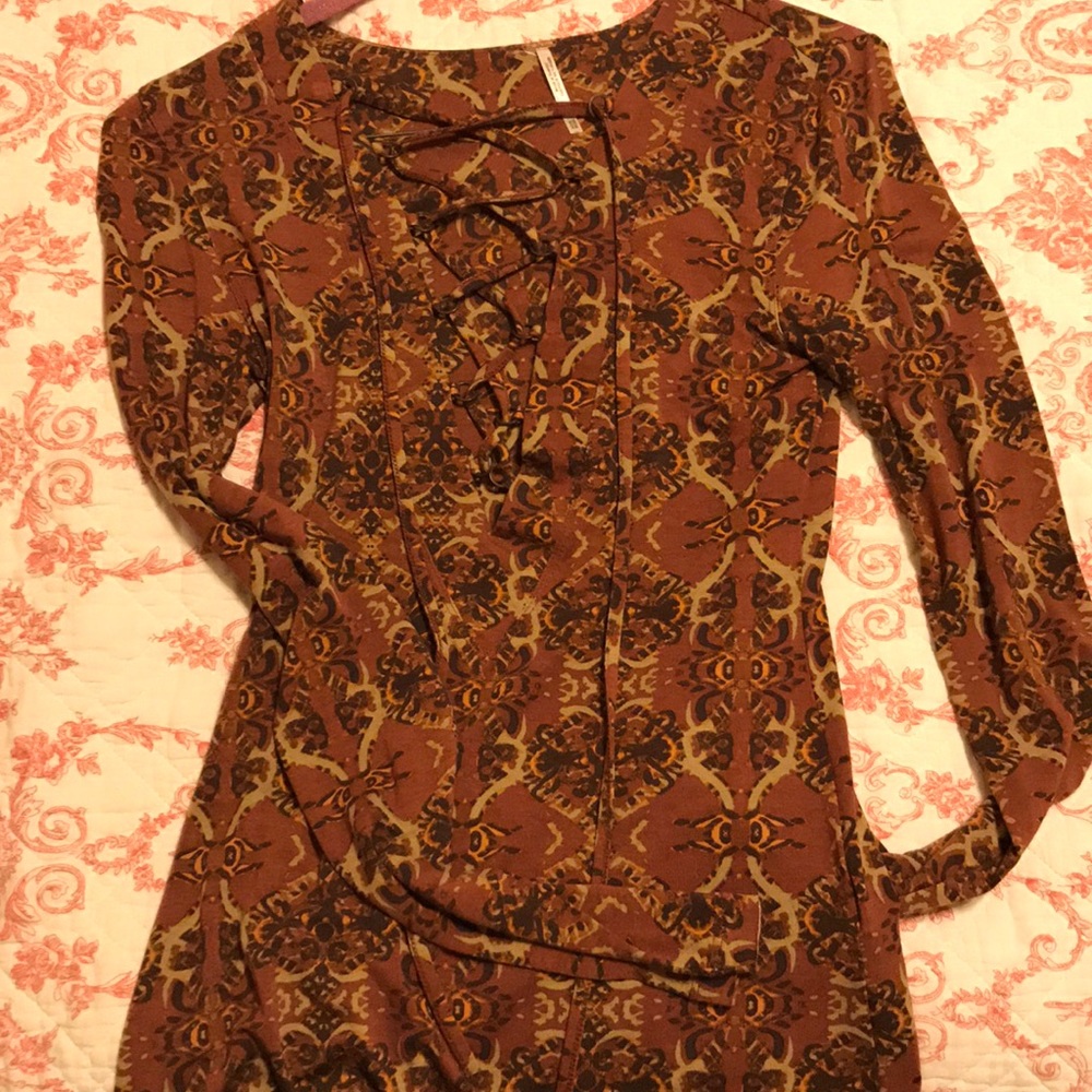 Free People Deep V Long Sleeve with Ties