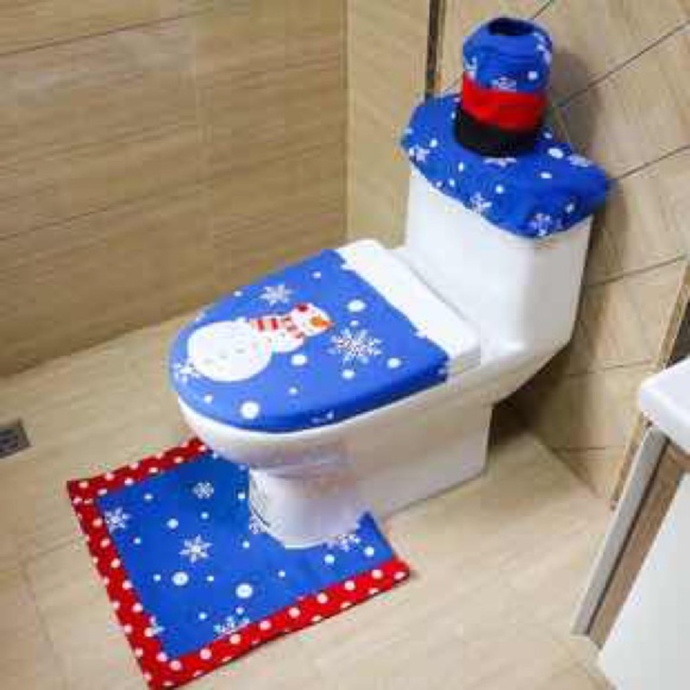 New 3pcs snowman Toilet cover Sets