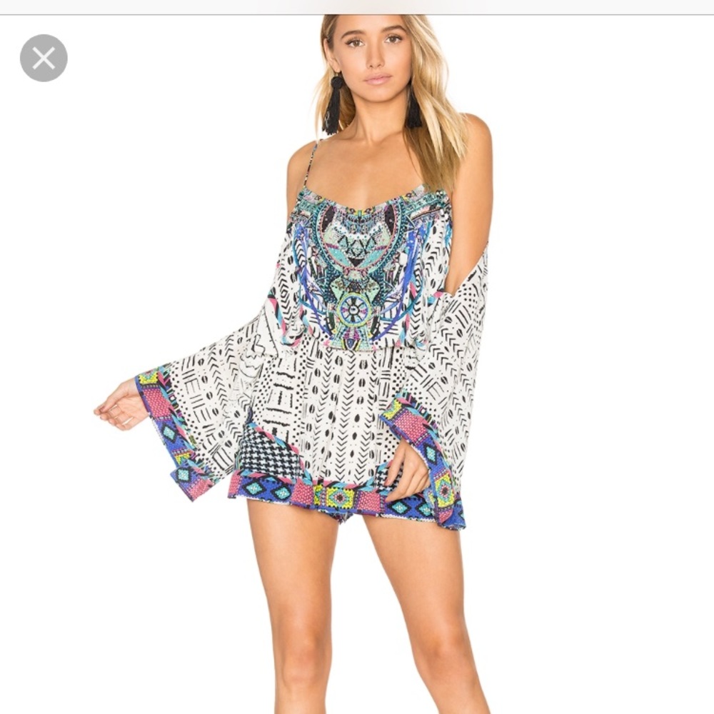 New silk CAMILLA frank cold shoulder playsuit NWT