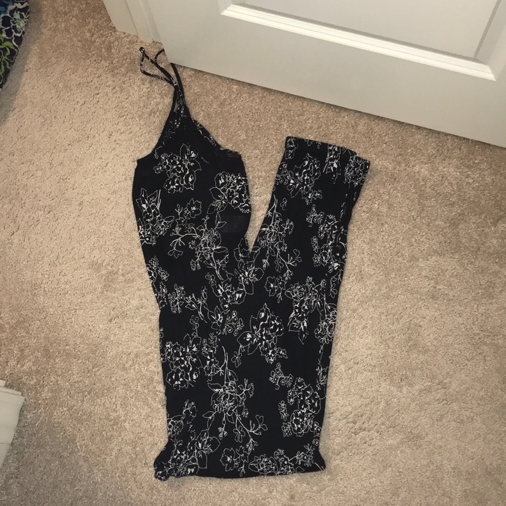 Black floral jumpsuit