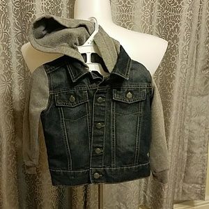 Toddler jeans jacket with hood