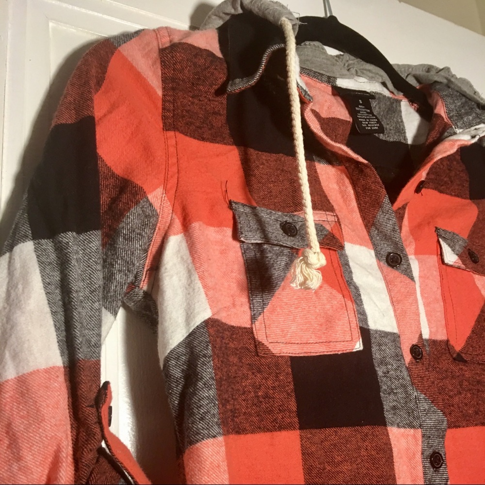 Hooded Long Sleeve Flannel