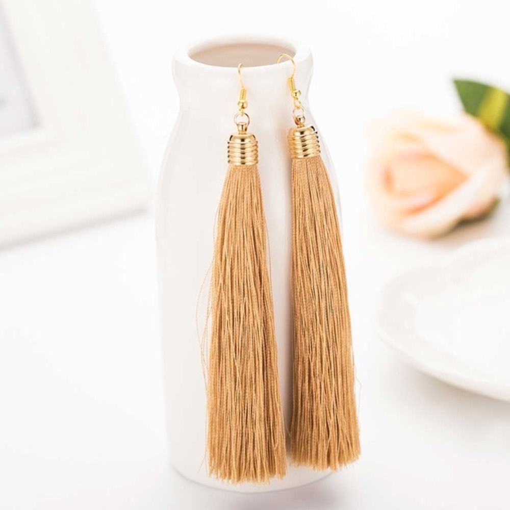 Gold tassel earrings
