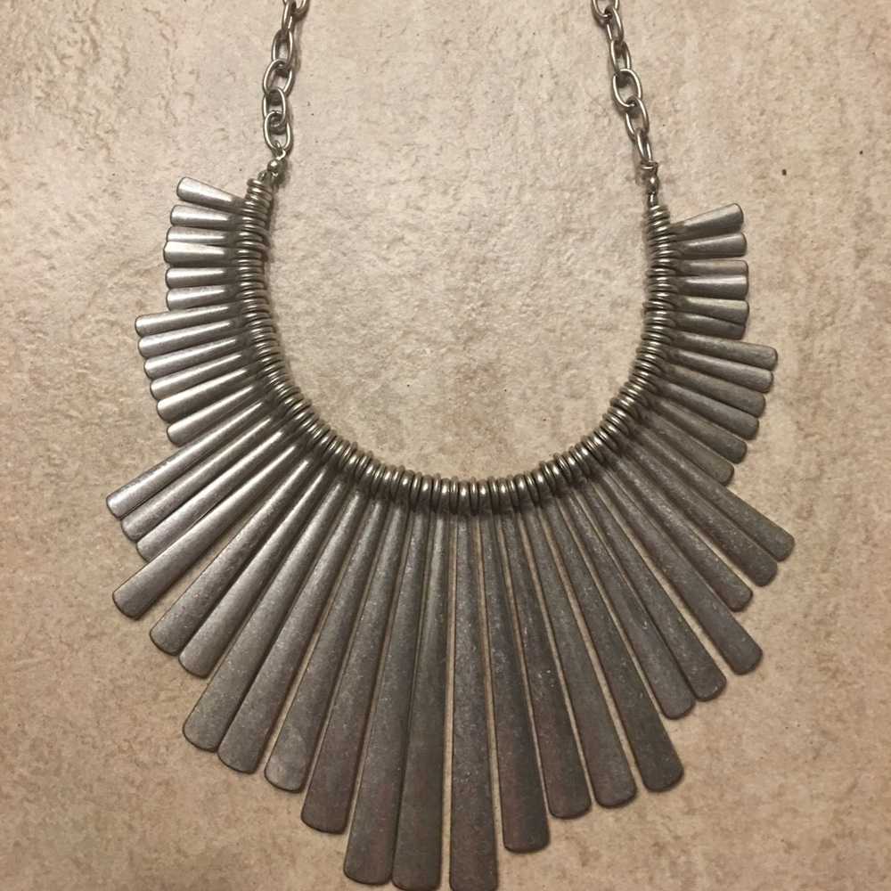 Lucky Brand brushed nickel necklace
